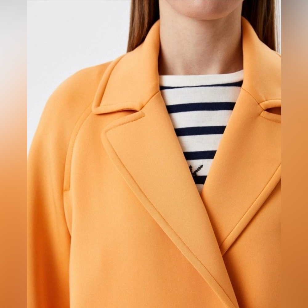 NWT [MaxMara] Weekend Women's Double-Breasted Light Coat Jacket Orange Women’s S - Picture 5 of 12